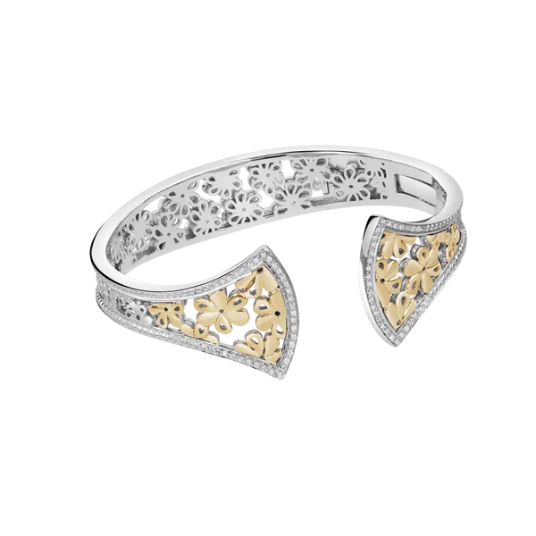 PiyaRo Sterling Silver & 14KY 0.33ctw Diamond Bangle Bracelet Diamonds Direct St. Petersburg, FL
