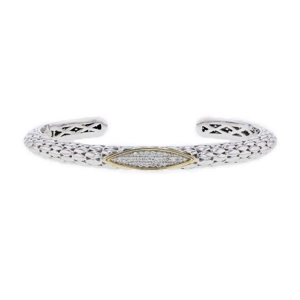 PiyaRo Sterling Silver & 14KY 0.33ctw Diamond Bangle Bracelet Diamonds Direct St. Petersburg, FL