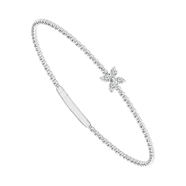 14KW 0.17ctw Floral Fashion Diamond Flexi Bracelet Diamonds Direct St. Petersburg, FL