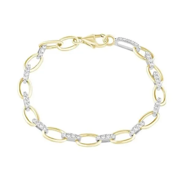 18K Two-Tone 1.12ctw Diamond Fashion Bracelet Diamonds Direct St. Petersburg, FL