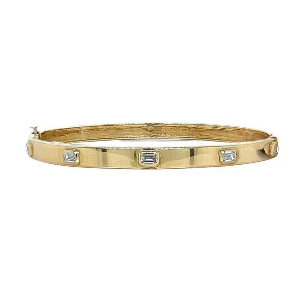 14KY 0.75ctw Emerald Cut 5-Stone Diamond Bangle Bracelet Diamonds Direct St. Petersburg, FL