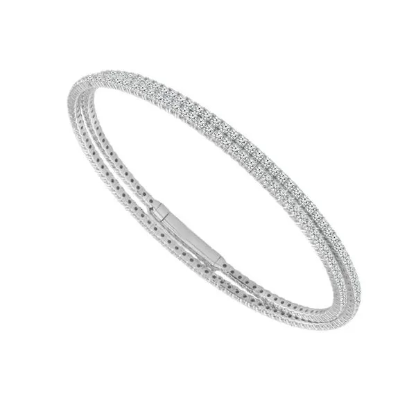 14KW 2.75ctw Double Row Diamond Flexi Bangle Bracelet Diamonds Direct St. Petersburg, FL