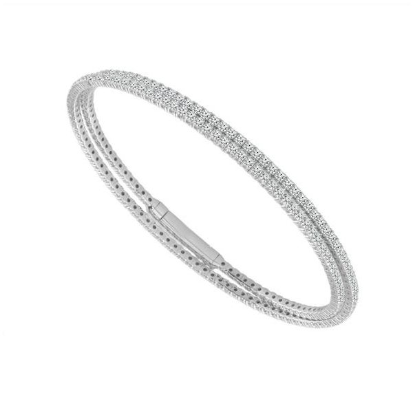 14KW 2.75ctw Double Row Diamond Flexi Bangle Bracelet Diamonds Direct St. Petersburg, FL