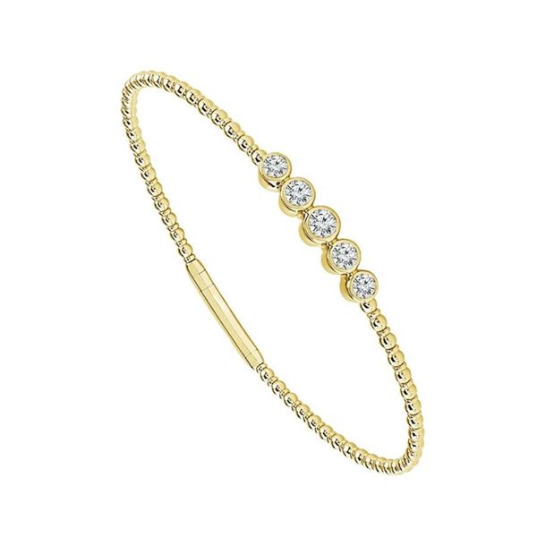 14KY 0.62ctw Five-Diamond Flexi Bangle Bracelet Diamonds Direct St. Petersburg, FL