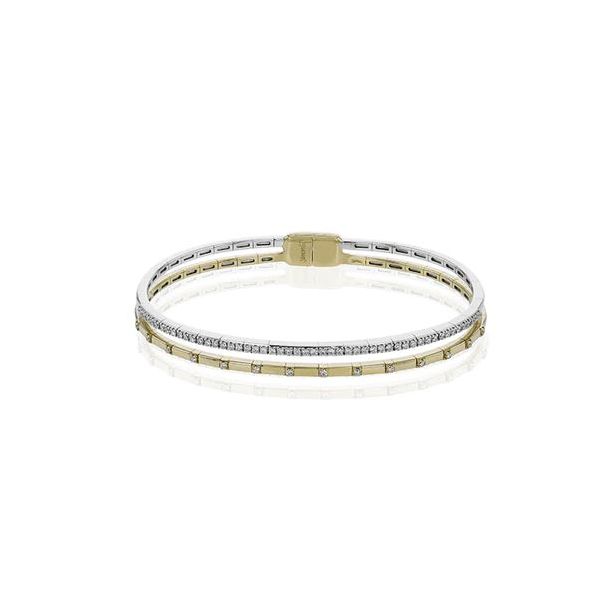 18K Two-Tone 0.64ctw Diamond Bangle Bracelet Diamonds Direct St. Petersburg, FL