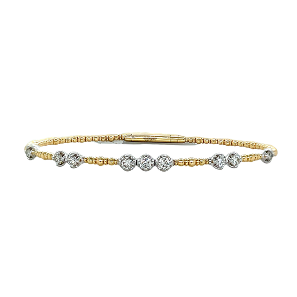 14K Two-Tone 0.63ctw Diamond Flexi Bangle Bracelet Diamonds Direct St. Petersburg, FL