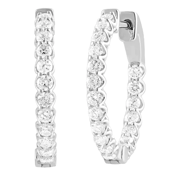 14KW 1.00ctw Lab-Grown Diamond Hoop Earrings Diamonds Direct St. Petersburg, FL