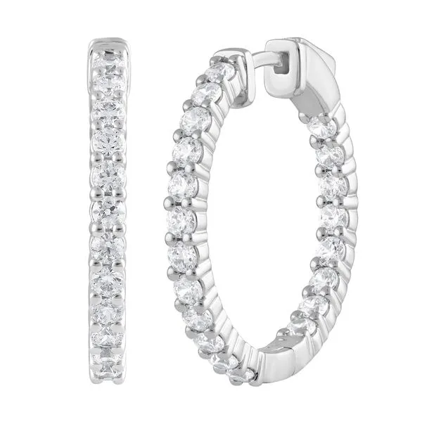 14KW 1.00ctw Lab-Grown Diamond Hoop Earrings Diamonds Direct St. Petersburg, FL