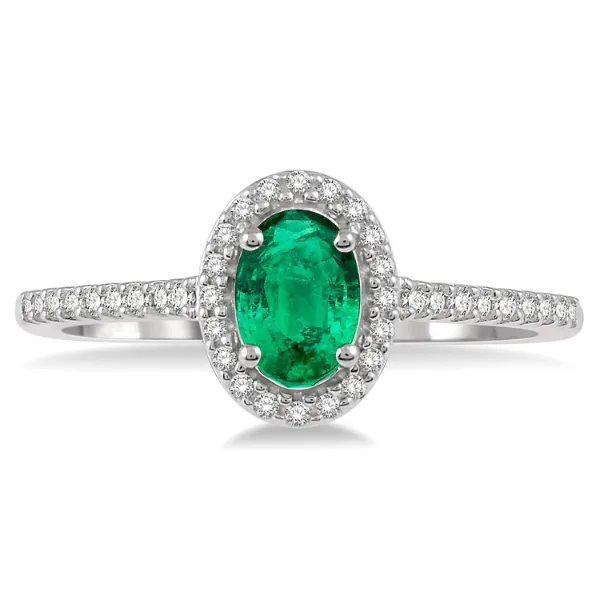 10KW 0.22ct Oval Emerald & Diamond Fashion Ring Image 2 Diamonds Direct St. Petersburg, FL