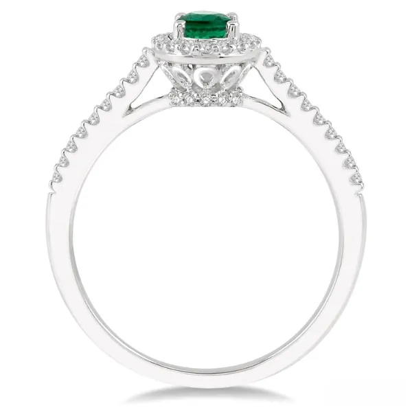 10KW 0.22ct Oval Emerald & Diamond Fashion Ring Image 3 Diamonds Direct St. Petersburg, FL