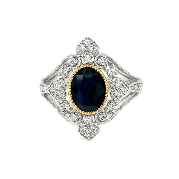 Platinum 2.20ct Sapphire & Diamond Fashion Ring Image 2 Diamonds Direct St. Petersburg, FL