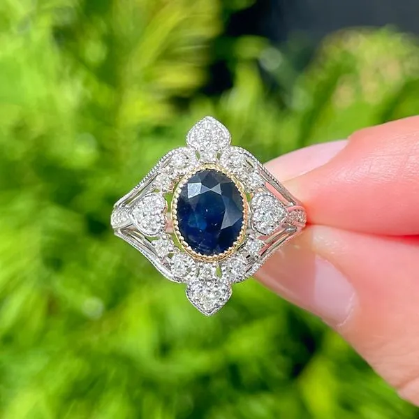 Platinum 2.20ct Sapphire & Diamond Fashion Ring Image 3 Diamonds Direct St. Petersburg, FL