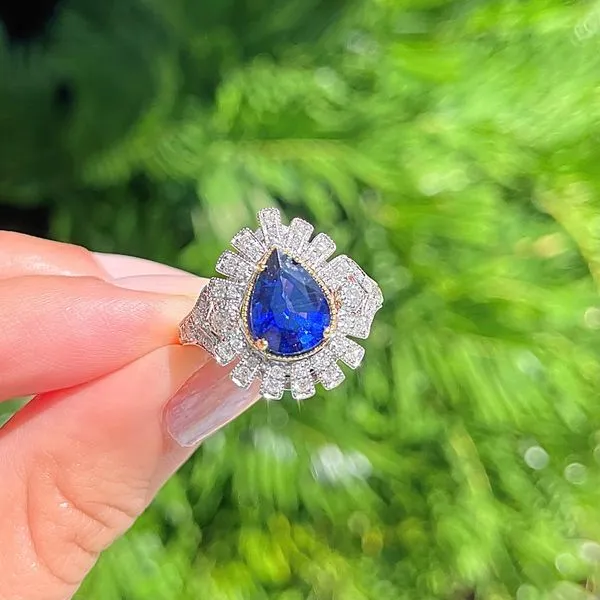 Platinum 2.64ct Sapphire & Diamond Fashion Ring Image 3 Diamonds Direct St. Petersburg, FL