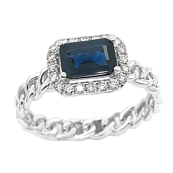 14KW 0.99ctw Sapphire & Diamond Fashion Ring Diamonds Direct St. Petersburg, FL
