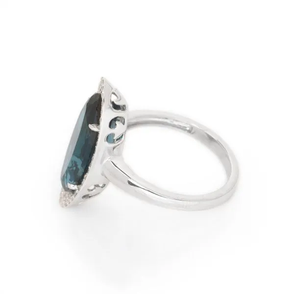 Enchanted14KW 6.40ct Oval Blue Topaz & Diamond Ring Image 2 Diamonds Direct St. Petersburg, FL