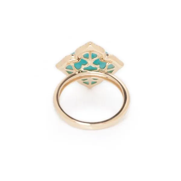 Enchanted 14KY 4.44ct Clover Amazonite Diamond Ring Image 3 Diamonds Direct St. Petersburg, FL