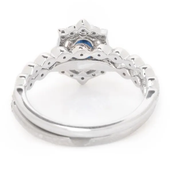 14KW 0.57ct Sapphire & Diamond Bridal Set Image 4 Diamonds Direct St. Petersburg, FL