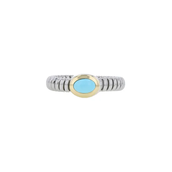 PiyaRo Sterling Silver & 18KY Turquoise Fashion Ring Diamonds Direct St. Petersburg, FL