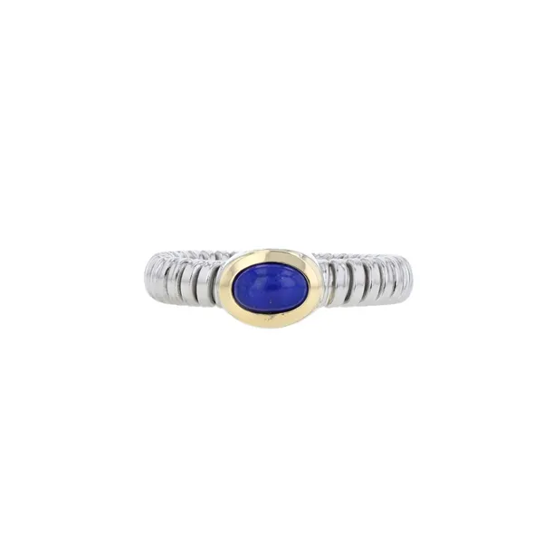 PiyaRo Sterling Silver & 18KY Blue Lapis Fashion Ring Diamonds Direct St. Petersburg, FL