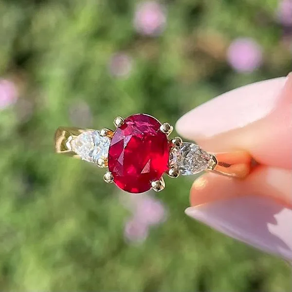 18KY 1.60ctw Ruby & Diamond Ring Image 2 Diamonds Direct St. Petersburg, FL