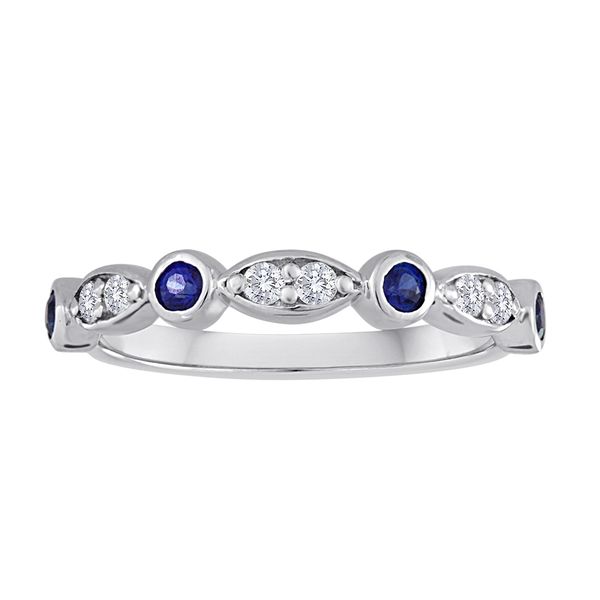 14KW 0.35ctw Alternating Sapphire & Diamond Band Diamonds Direct St. Petersburg, FL
