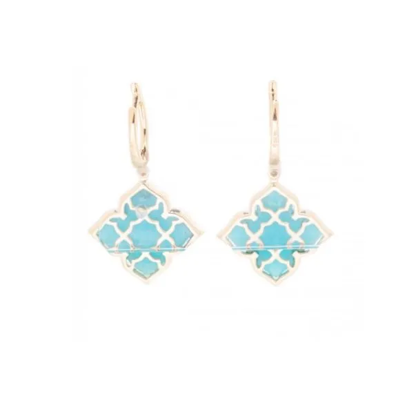1988 Collection 14KY 8.87ctw Clover Amazonite & Diamond Drop Earrings Image 3 Diamonds Direct St. Petersburg, FL