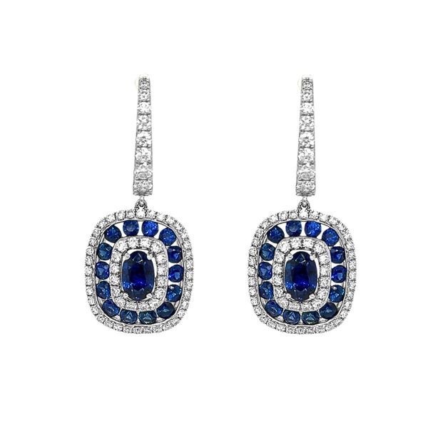 14KW 2.55ctw Sapphire & Diamond Drop Earrings Diamonds Direct St. Petersburg, FL