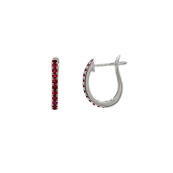 14KW 3.64ctw Ruby & Diamond Drop Earrings Image 3 Diamonds Direct St. Petersburg, FL