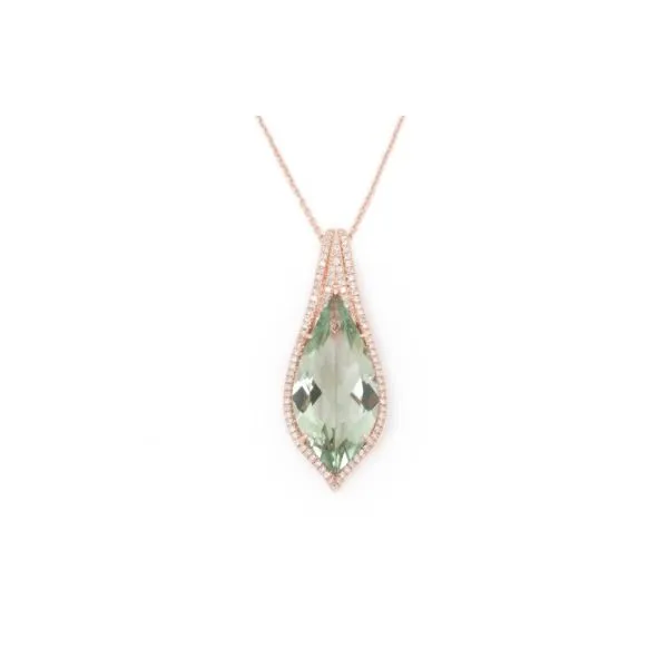 Enchanted 14KR 5.93ct Green Quartz & Diamond Necklace Diamonds Direct St. Petersburg, FL