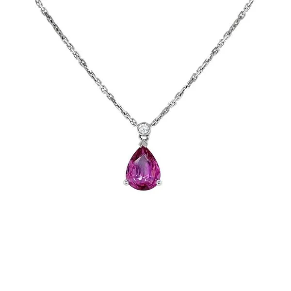 18KW 1.56ct Pink Sapphire & Diamond Pendant Diamonds Direct St. Petersburg, FL