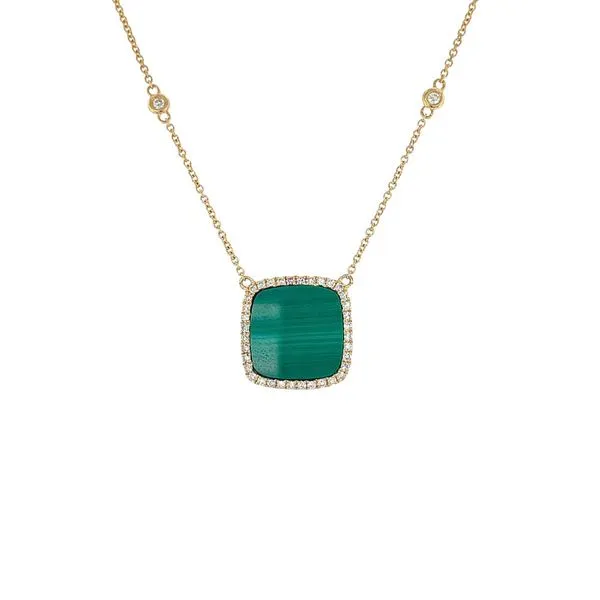 1988 Collection 14KY 3.30ct Malachite & Diamond Necklace Diamonds Direct St. Petersburg, FL