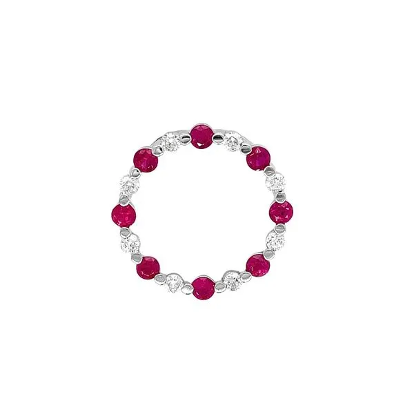14KW 1.04ctw Ruby & Diamond Circle Pendant Diamonds Direct St. Petersburg, FL