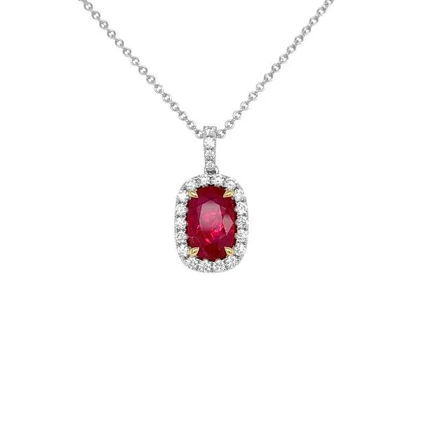 18KW 4.05ctw Ruby & Diamond Pendant Diamonds Direct St. Petersburg, FL