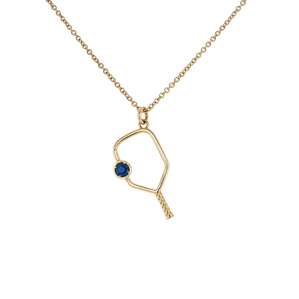 14KY 0.15ctw Sapphire Pickleball Necklace Diamonds Direct St. Petersburg, FL