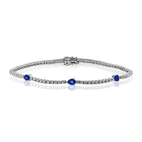 18KW 1.10ctw Blue Sapphire & Diamond Bracelet Diamonds Direct St. Petersburg, FL
