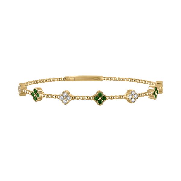 14KY 0.70ctw Diamond & Green Emerald Flexi Bracelet Diamonds Direct St. Petersburg, FL