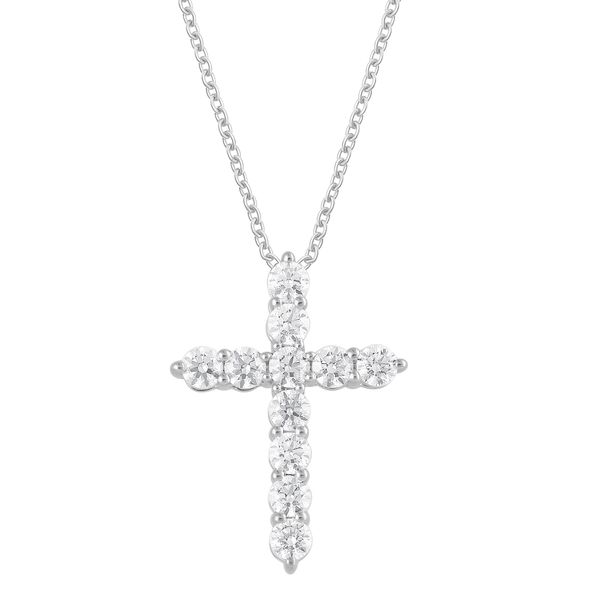 14KW 1.00ctw Lab-Grown Diamond Cross Pendant Diamonds Direct St. Petersburg, FL