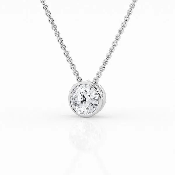 14KW 1.00ct Lab-Grown Diamond Solitaire Pendant Image 3 Diamonds Direct St. Petersburg, FL