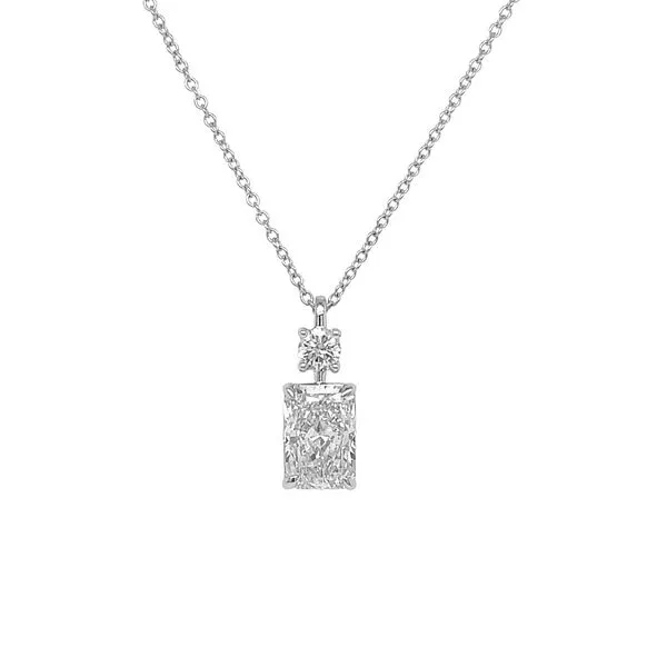 14KW 2.33ctw Radiant Lab-Grown Diamond Drop Pendant Diamonds Direct St. Petersburg, FL