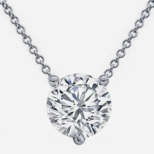 14KW 2.00ct Round Lab-Grown Diamond Solitaire Pendant Diamonds Direct St. Petersburg, FL