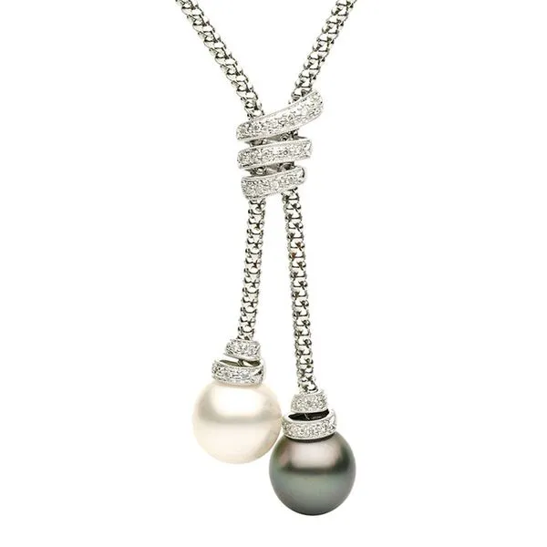 18KW South Sea White & Tahitian Pearl Necklace Diamonds Direct St. Petersburg, FL