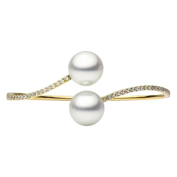 18KY South Sea Pearl and Diamond Bangle Bracelet Diamonds Direct St. Petersburg, FL