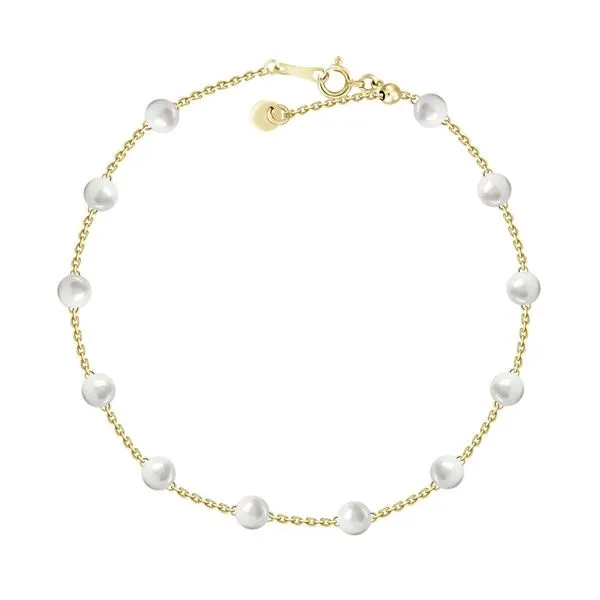 18KY 4MM Pearl Station Bracelet Diamonds Direct St. Petersburg, FL