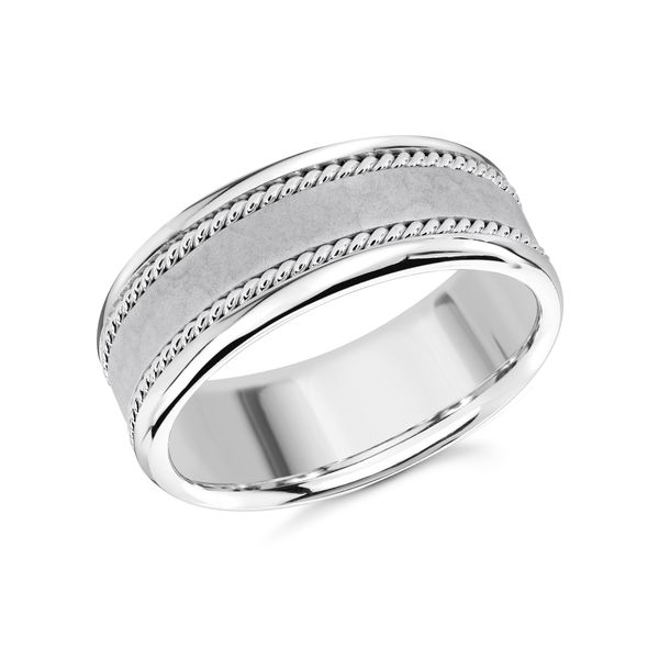 14k White Gold Men's Wedding Band Diamonds Direct St. Petersburg, FL