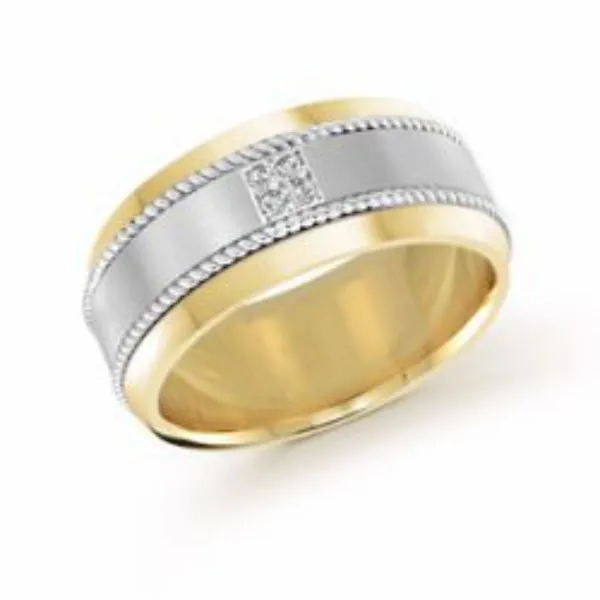 14k Gold and Diamond Men's Wedding Band Diamonds Direct St. Petersburg, FL