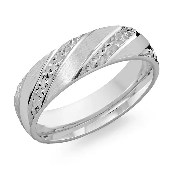 10k White Gold Men's Wedding Band Diamonds Direct St. Petersburg, FL