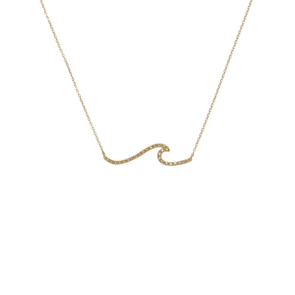 14KY 0.10ctw Diamond Wave Pendant Diamonds Direct St. Petersburg, FL