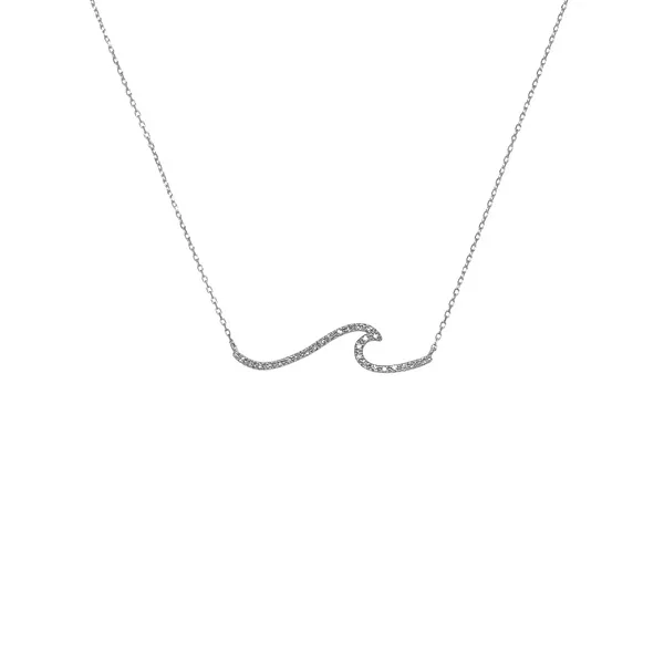 14KW 0.10ctw Diamond Wave Pendant Diamonds Direct St. Petersburg, FL