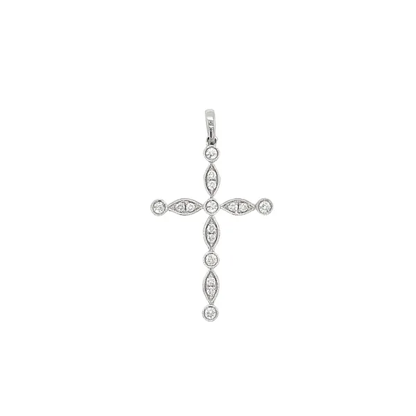 14KW 0.26ctw Diamond Cross Pendant Diamonds Direct St. Petersburg, FL