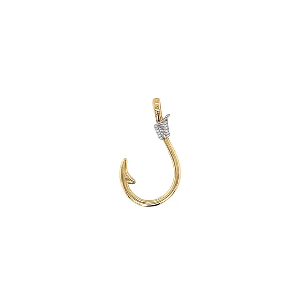 14K Two-Tone Fish Hook Pendant Diamonds Direct St. Petersburg, FL